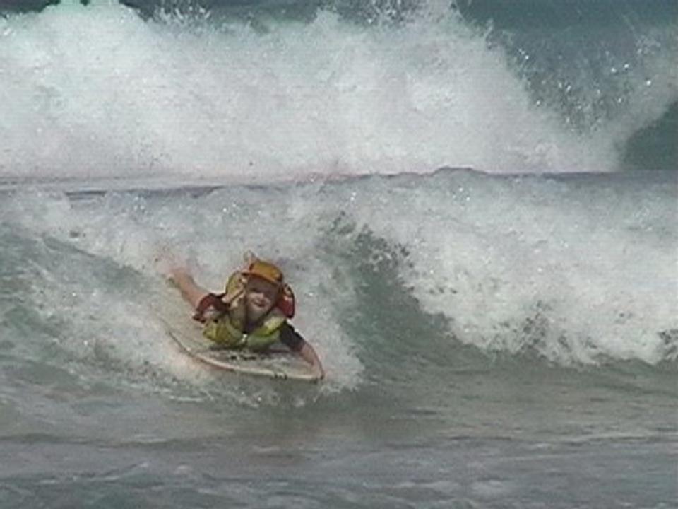 Sam sliding 'down' a wave