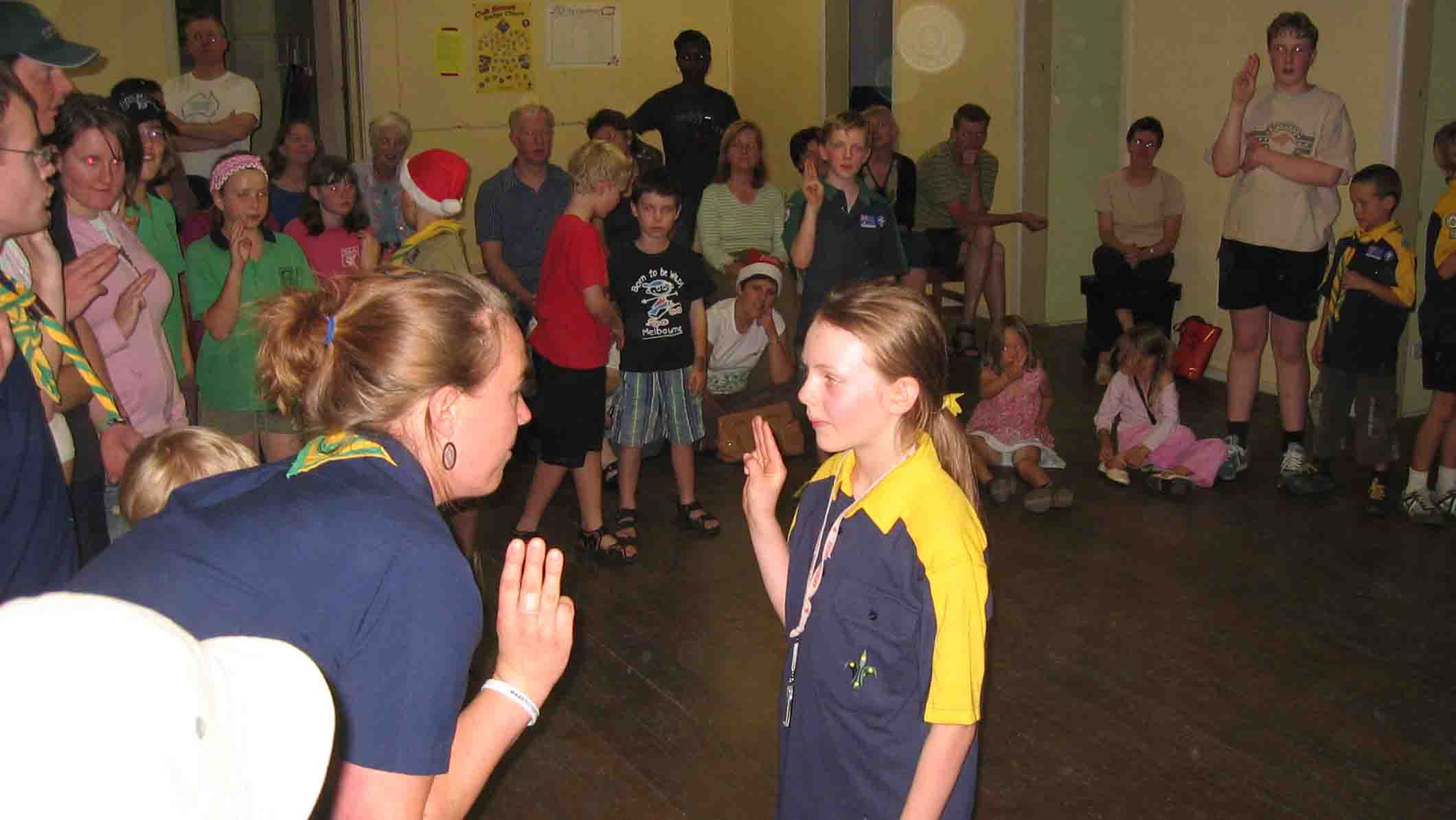 Abi's investiture, Cathy, Sam, Jean behind.