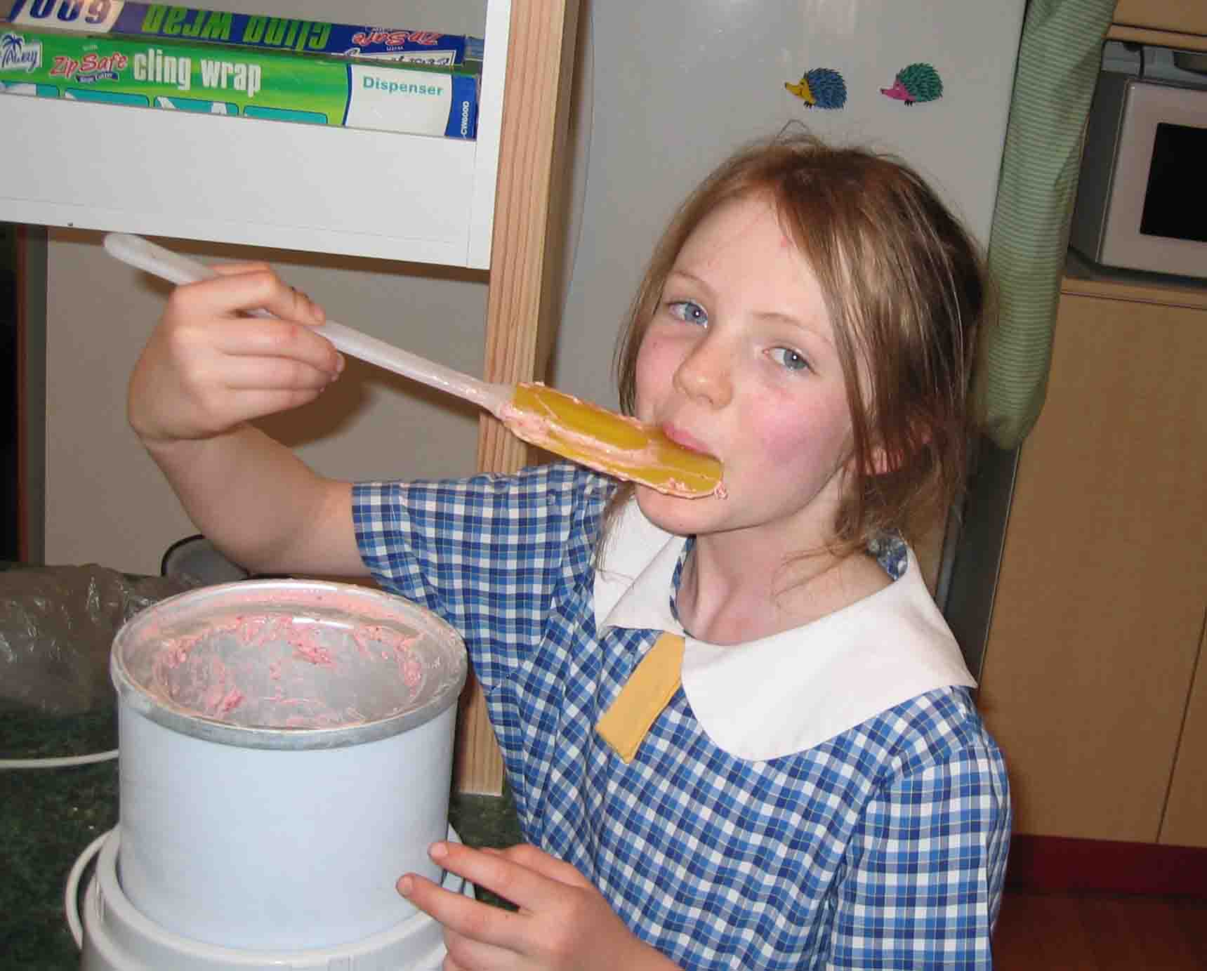 'testing' strawberry ice cream