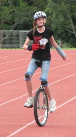 Abi near the end of
          the 1600m race