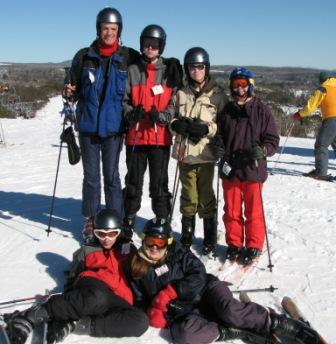 Ski group at the top of the
          mountain