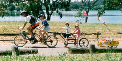 The Watson Family on their longbike